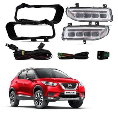 Nissan Kicks OEM type LED Fog light with DRL full setup direct fit, AGNK425DRL