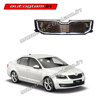 Skoda Octavia 2012-17 Front Grill Honey Comb with Chrome, AGSO1217FGC