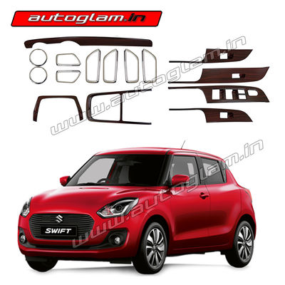 Maruti Suzuki Swift 2018+ Wooden Interior Kit, Set of 15 Pcs, AGMSS301WK