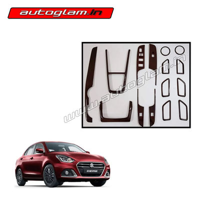 Maruti Suzuki Swift Dzire 2017+ Wooden Interior Kit, Set of 15 Pcs, AGMSS540WK