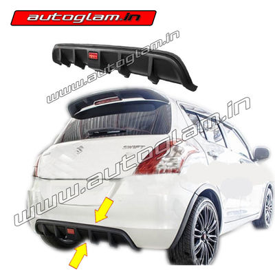 Maruti Suzuki Swift 2011+ Rear Bumper Diffuser with Brake LED Light, AGMSS10RD