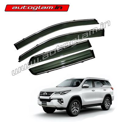 AGTF130DV, PREMIUM DOOR VISOR WITH CHROME LINING FOR TOYOTA FORTUNER 2016+ MODELS