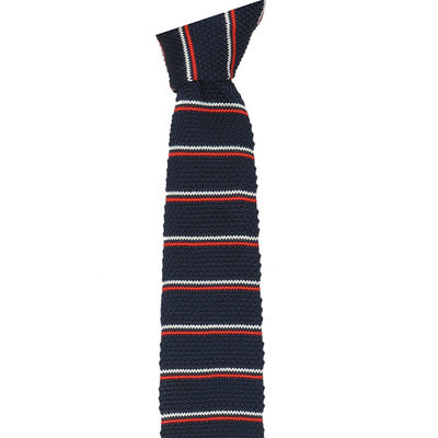 Tiekart men blue striped knitted skinny slim tie