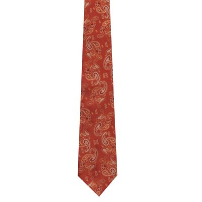 Tiekart men brown paisley woven silk tie