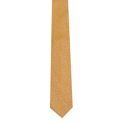 yellow silk floral paisley 5fold ties for men