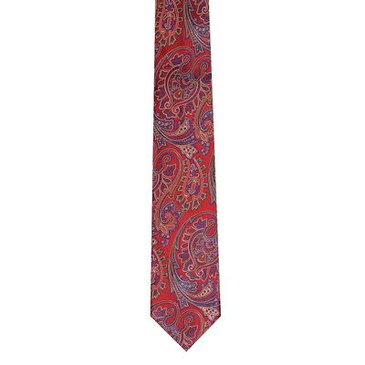 red silk floral paisley 5fold ties for men