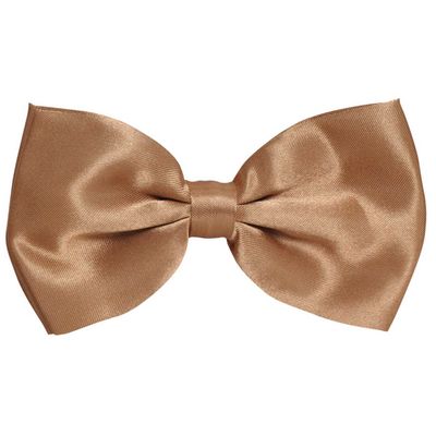 Tiekart men brown plain solids double bow tie