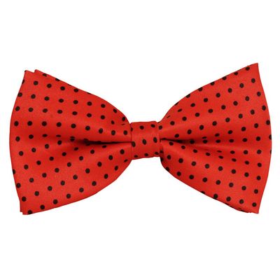 Tiekart men red polka dot double bow tie