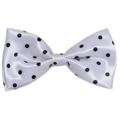 Tiekart men white polka dot double bow tie