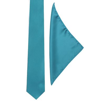 Tiekart cool combos blue plain solids  tie+pocketsquare