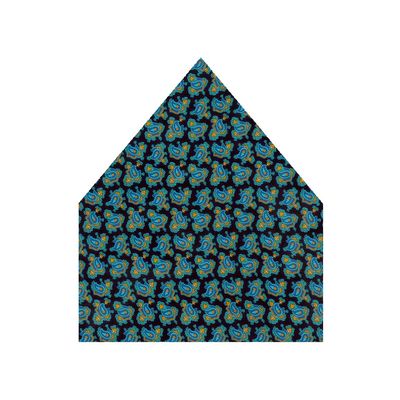 Tiekart men blue paisley silk pocket square