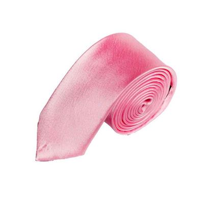 Tiekart men pink plain solids skinny slim tie