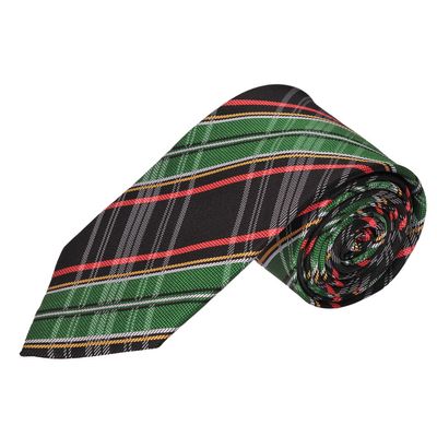 Tiekart men green checked woven silk tie