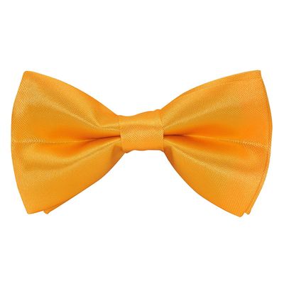 Tiekart kids orange plain solids knotted double bow tie