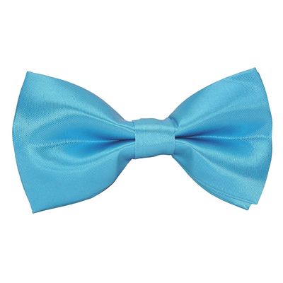 Tiekart kids blue plain solids  knotted double bow tie