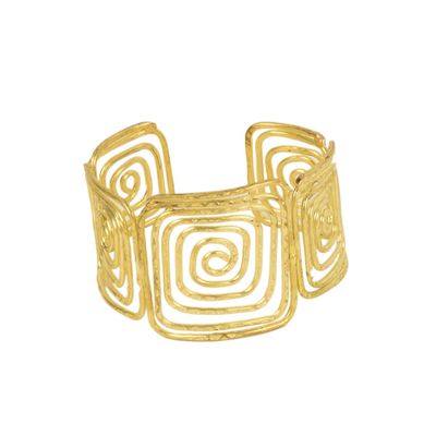 Tiekart women golden spiral  bracelet cuff