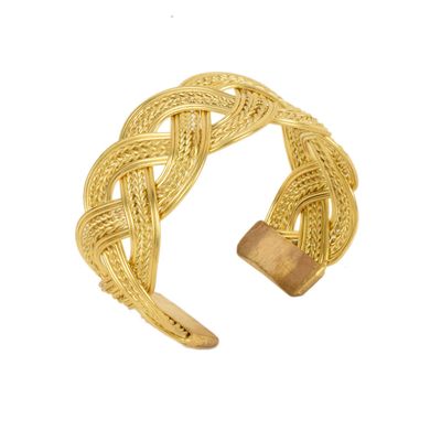 Tiekart women golden spiral  bracelet cuff