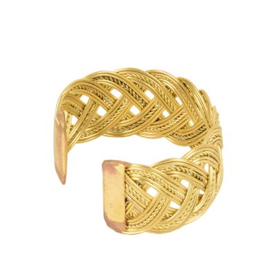 Tiekart women golden spiral  bracelet cuff