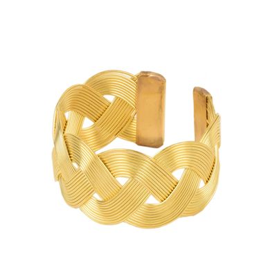 Tiekart women golden spiral  bracelet cuff