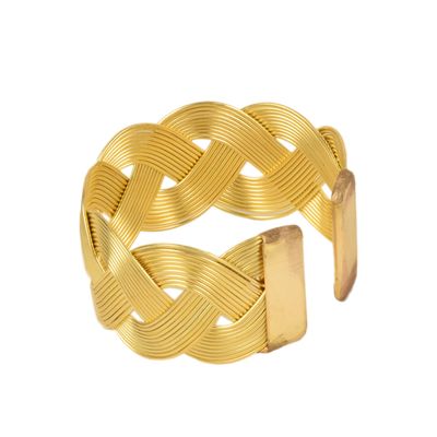 Tiekart women golden spiral  bracelet cuff