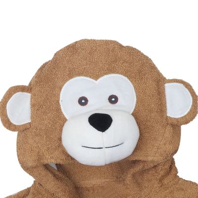 Tiekart Kids Monkey design hooded Bathrobe with waist belt - Brown