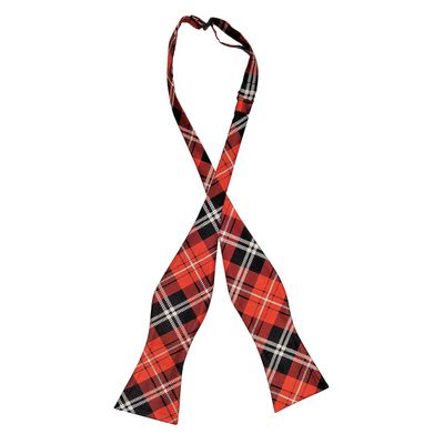 Tiekart men red checked open bow tie