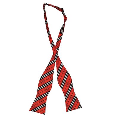 Tiekart men red checked open bow tie