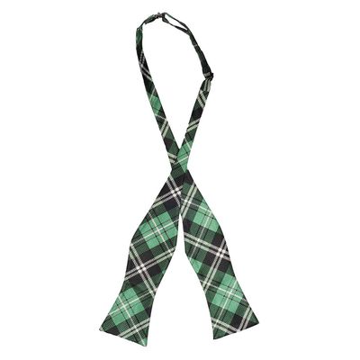 Tiekart men green checked open bow tie