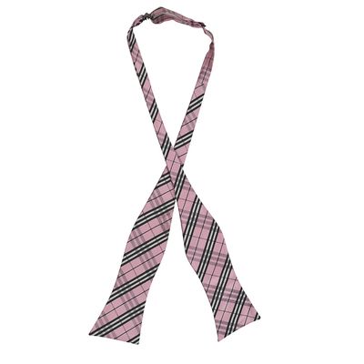 Tiekart men pink checked open bow tie