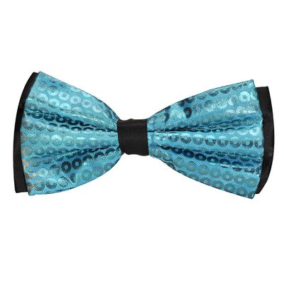 Tiekart men blue   knotted double bow tie