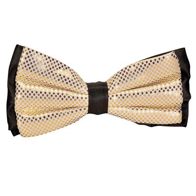 Tiekart men gold polka dot  knotted double bow tie