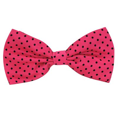 Tiekart men pink polka dot  knotted double bow tie