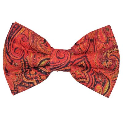 Tiekart men multi  linen+cotton knotted double bow tie