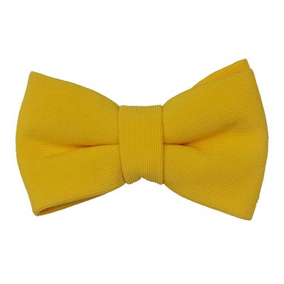 Tiekart men yellow plain solids knotted double bow tie