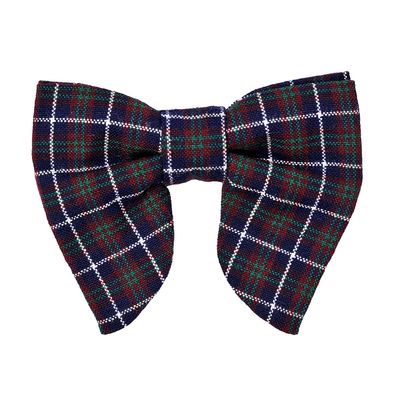 Tiekart men blue checked woollen knotted double bow tie