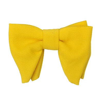 Tiekart men yellow   knotted double bow tie