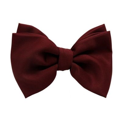 Tiekart men maroon plain solids  knotted double bow tie