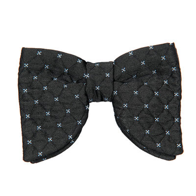 Black Floral Micro Fiber Tuxedo Bow Tie for Men