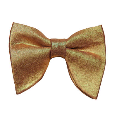 Gold Plain Solid Microfiber Partywear and Wedding  Bow Tie for Men