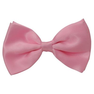 Tiekart men pink plain solids  knotted double bow tie