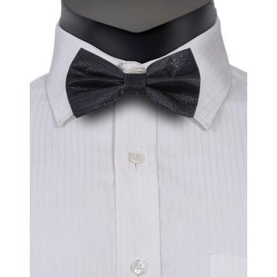 Double Bow Tie-Black velvet Lurex Designer Partywear and Wedding Bow Tie for Men