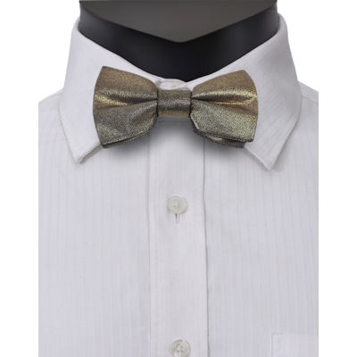 Bow Tie-Classy Golden Plain Bow Tie for Men