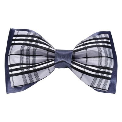 Tiekart men grey checked  knotted double bow tie