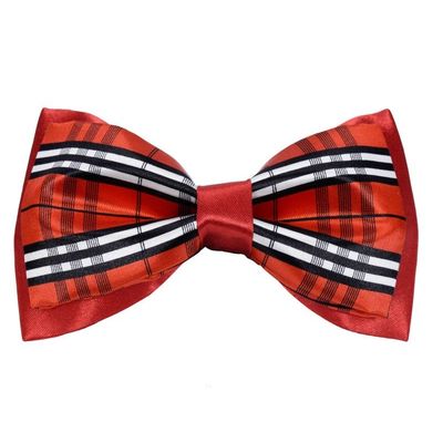 Tiekart men red checked  knotted double bow tie