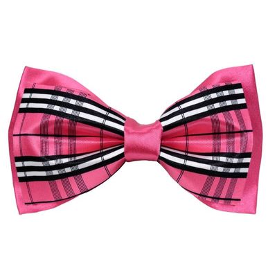 Tiekart men pink checked  knotted double bow tie