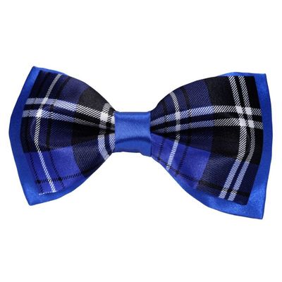 Tiekart men blue checked  knotted double bow tie