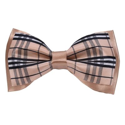 Tiekart men peach checked  knotted double bow tie