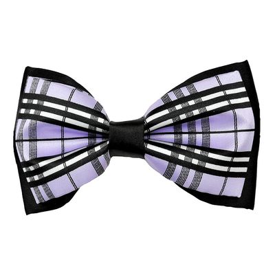 Tiekart men lavender checked  knotted double bow tie