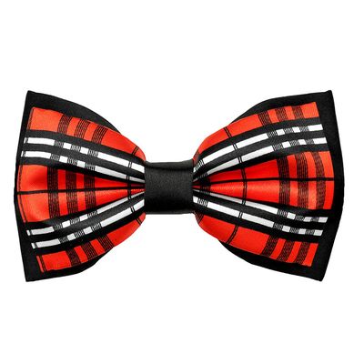 Tiekart men red checked  knotted double bow tie