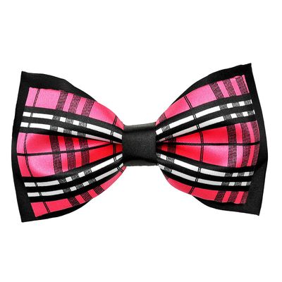 Tiekart men pink checked  knotted double bow tie